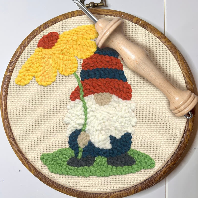 Holiday Floral Gnome  Punch Needle  Kit - Diy Tufted Decor | Beginner Needlecraft Set - image 7