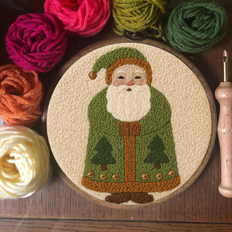 Santa Claus Punch Needle  Kit - Christmas Handmade Craft | Perfect For Desk Ornament - image 6
