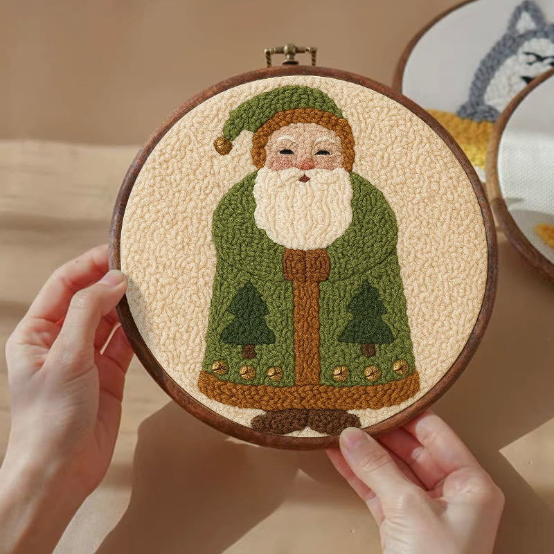 Santa Claus Punch Needle  Kit - Christmas Handmade Craft | Perfect For Desk Ornament - image 4