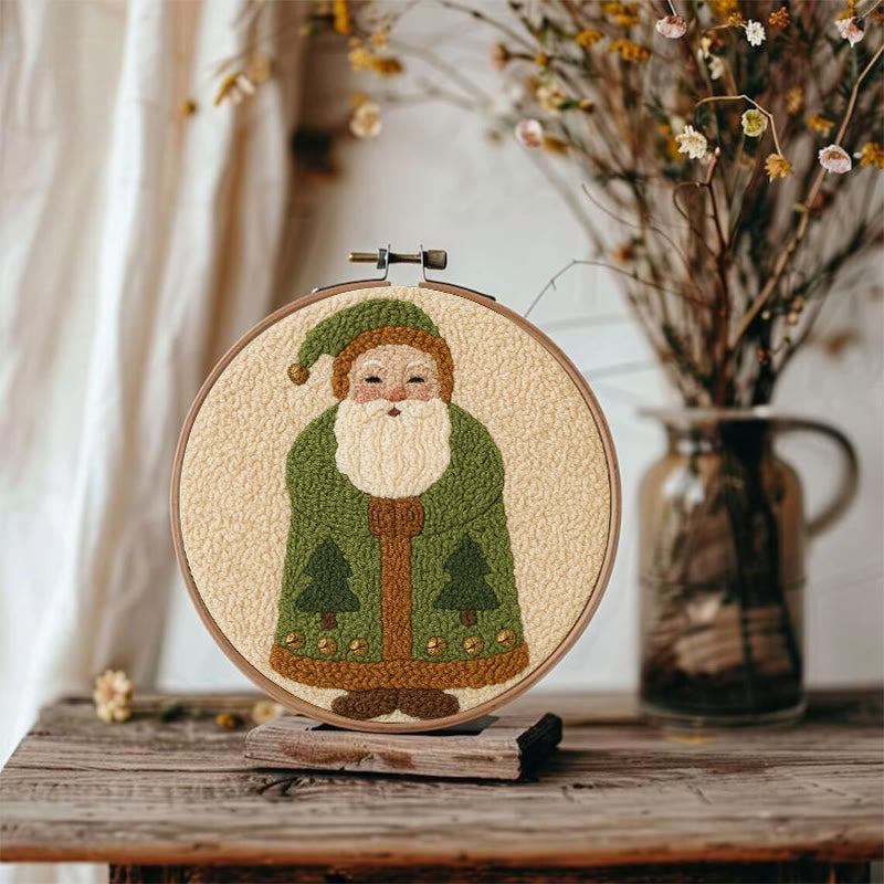 Santa Claus Punch Needle  Kit - Christmas Handmade Craft | Perfect For Desk Ornament - image 3