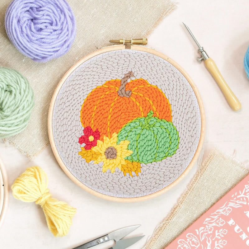 Pumpkins  Punch Needle  Kit - Holiday Handmade Decoration | Beginner-friendly Craft - image 6