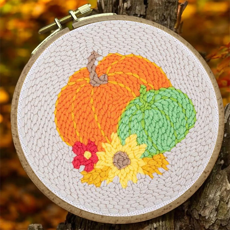 Pumpkins  Punch Needle  Kit - Holiday Handmade Decoration | Beginner-friendly Craft - image 3