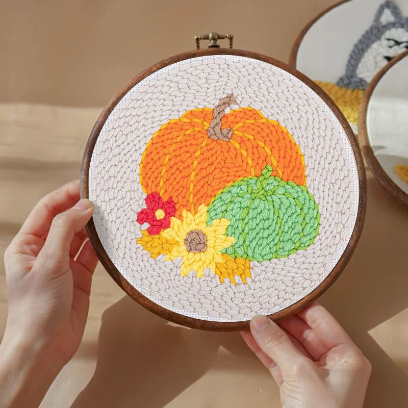 Pumpkins  Punch Needle  Kit - Holiday Handmade Decoration | Beginner-friendly Craft - image 4