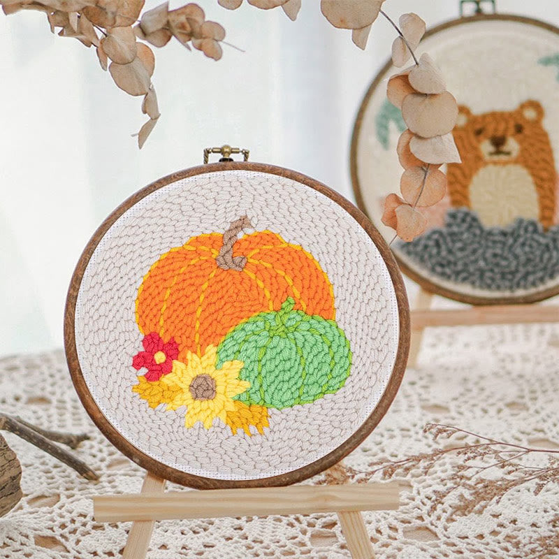 Pumpkins  Punch Needle  Kit - Holiday Handmade Decoration | Beginner-friendly Craft - image 5