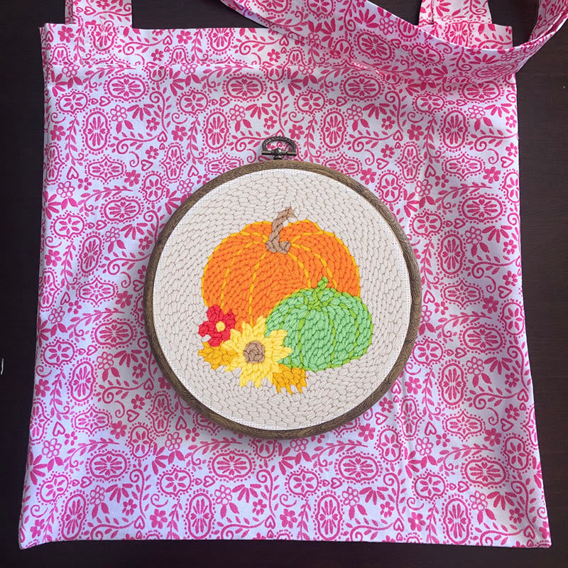 Pumpkins  Punch Needle  Kit - Holiday Handmade Decoration | Beginner-friendly Craft - image 9