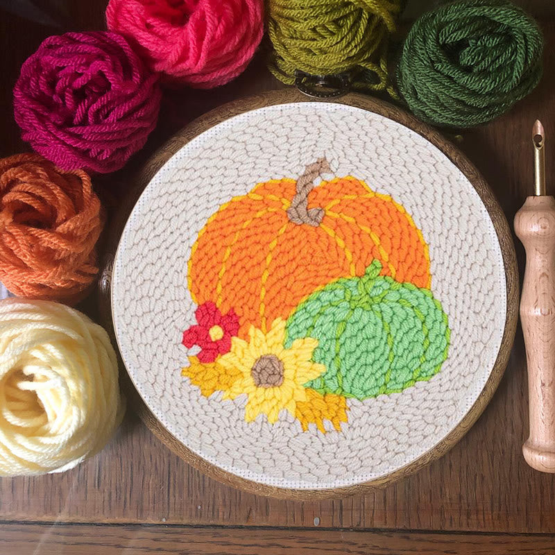 Pumpkins  Punch Needle  Kit - Holiday Handmade Decoration | Beginner-friendly Craft - image 2