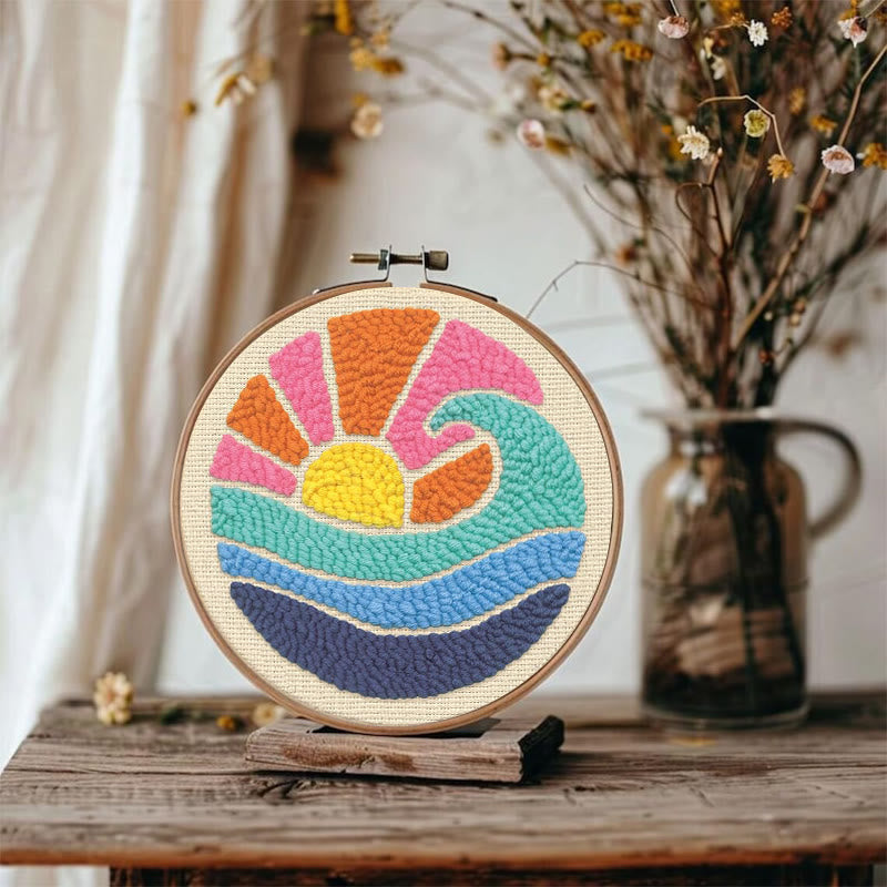 Colourful Waves Punch Needle  Kit - Starter Sewing Set | Nice Handicraft For Kids - image 9