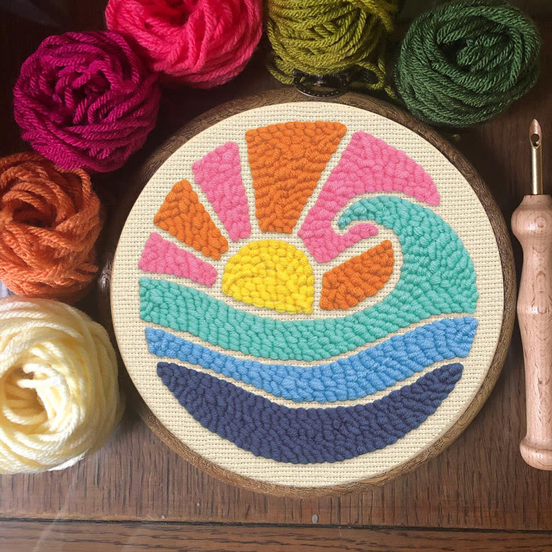 Colourful Waves Punch Needle  Kit - Starter Sewing Set | Nice Handicraft For Kids - image 7