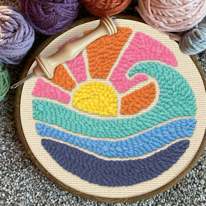 Colourful Waves Punch Needle  Kit - Starter Sewing Set | Nice Handicraft For Kids - image 4