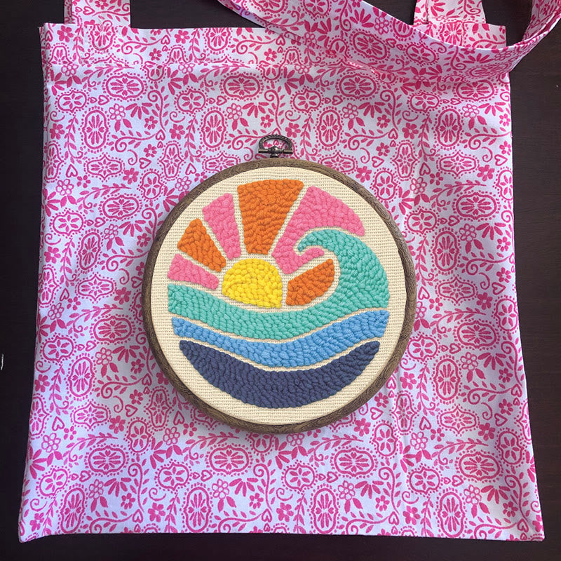 Colourful Waves Punch Needle  Kit - Starter Sewing Set | Nice Handicraft For Kids - image 8