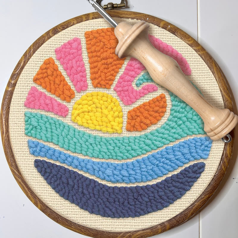 Colourful Waves Punch Needle  Kit - Starter Sewing Set | Nice Handicraft For Kids - image 5