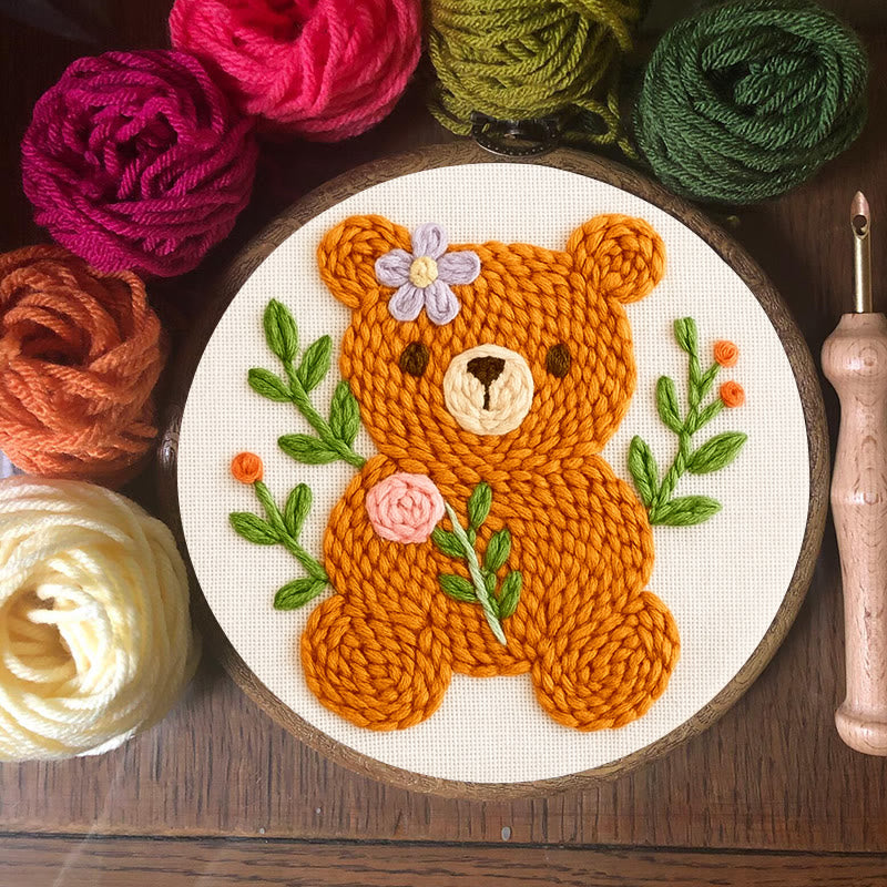 Little Bear Punch Needle  Kit - Lovely Animal Needlework | Gifts For Firends - image 2