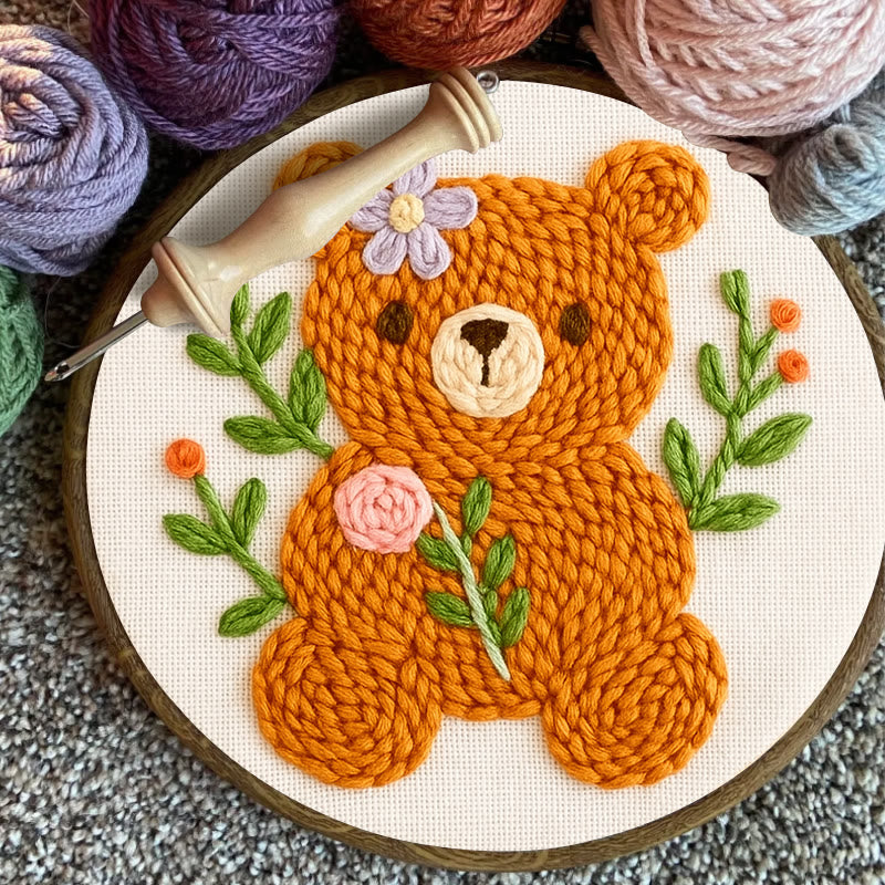 Little Bear Punch Needle  Kit - Lovely Animal Needlework | Gifts For Firends - image 3