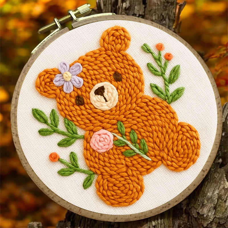 Little Bear Punch Needle  Kit - Lovely Animal Needlework | Gifts For Firends - image 1