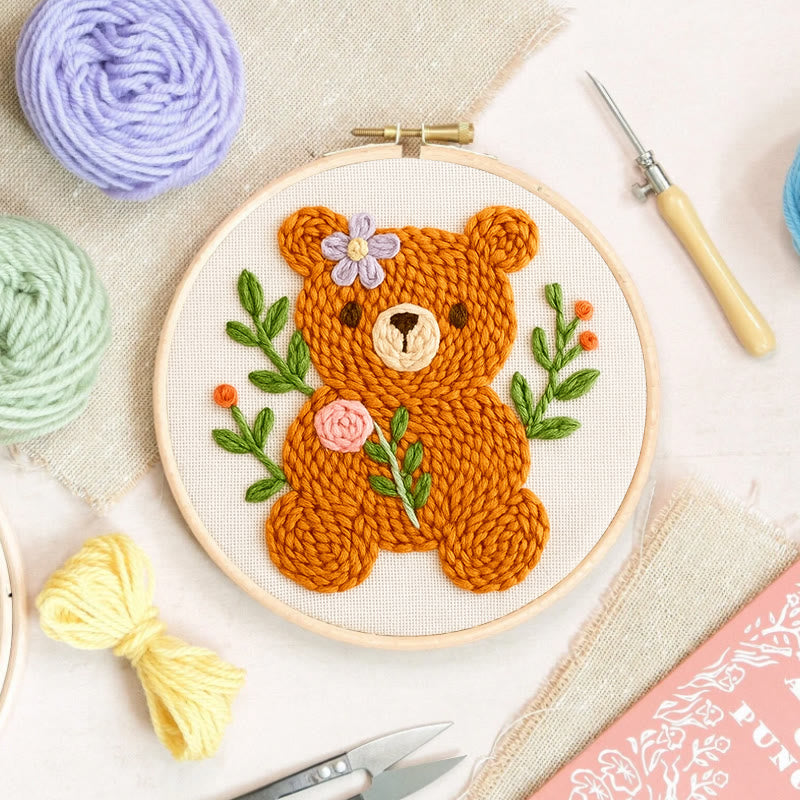 Little Bear Punch Needle  Kit - Lovely Animal Needlework | Gifts For Firends - image 5