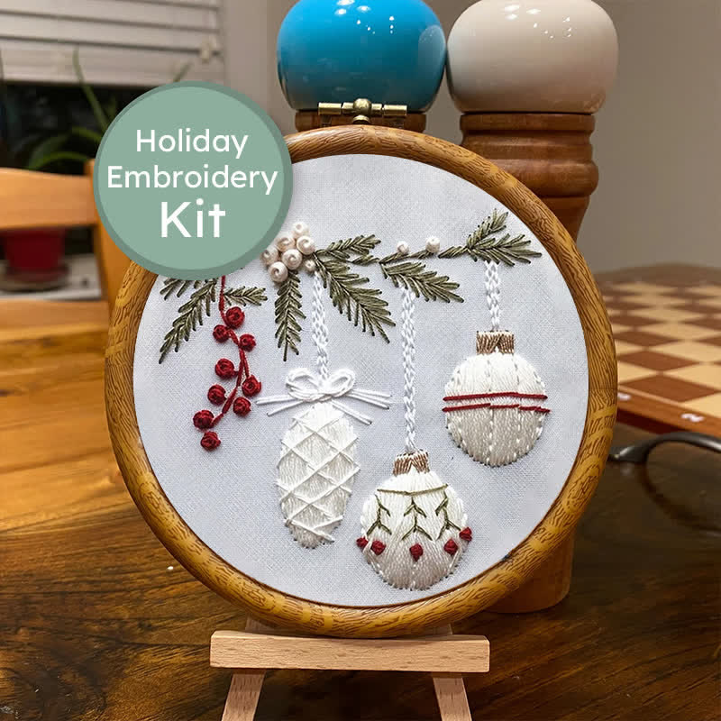 🎅Rubbyoo Christmas Embroidery Kit - Embroidery Hoop Art| Christmas Bauble Ornaments - image 4