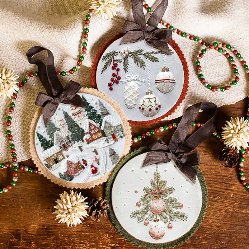 🎅Rubbyoo Christmas Embroidery Kit - Embroidery Hoop Art| Christmas Bauble Ornaments - image 2