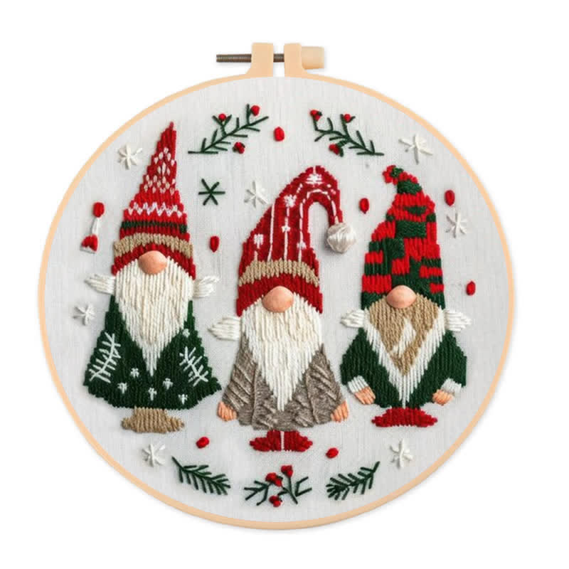 🎅Rubbyoo Christmas Embroidery Kit - Embroidery Hoop Art| Christmas Bauble Ornaments - Christmas gnome - image 18