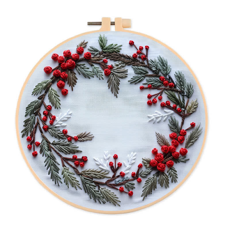 🎅Rubbyoo Christmas Embroidery Kit - Embroidery Hoop Art| Christmas Bauble Ornaments - Blessing Wreath - image 22