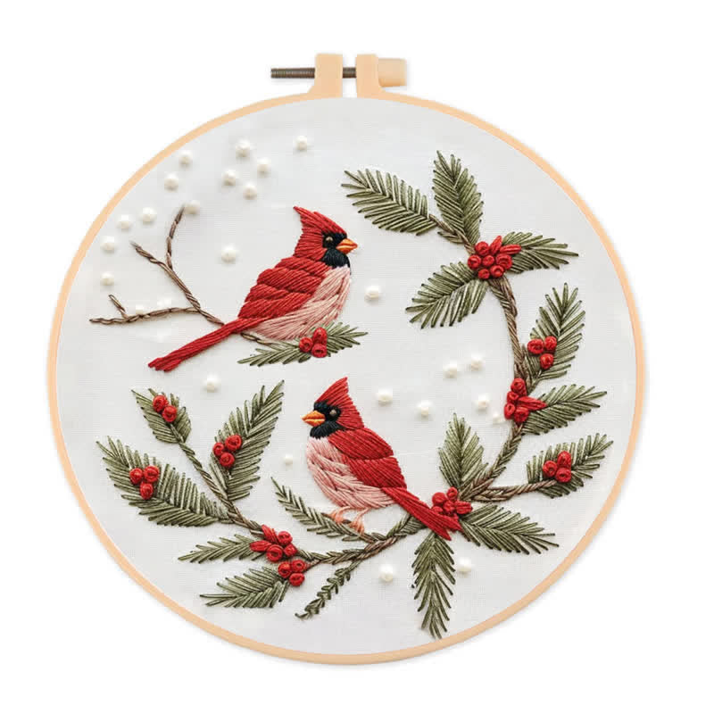 🎅Rubbyoo Christmas Embroidery Kit - Embroidery Hoop Art| Christmas Bauble Ornaments - Red Cardinal - image 17