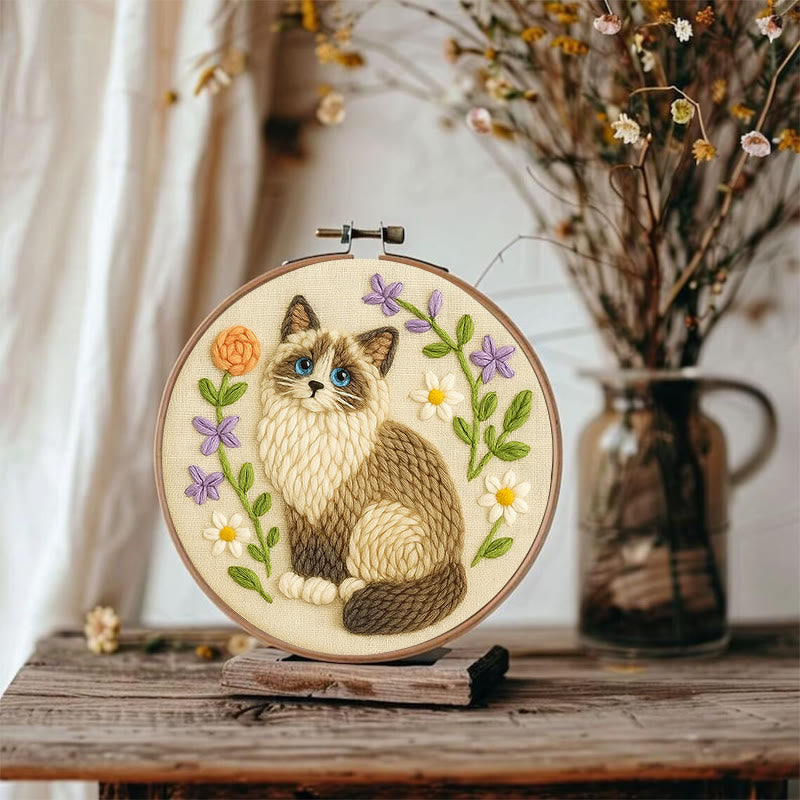 Beautiful Ragdoll Cat Punch Needle  Kit - Gifts For Cat Lovers | Diy Home Decoration - image 8