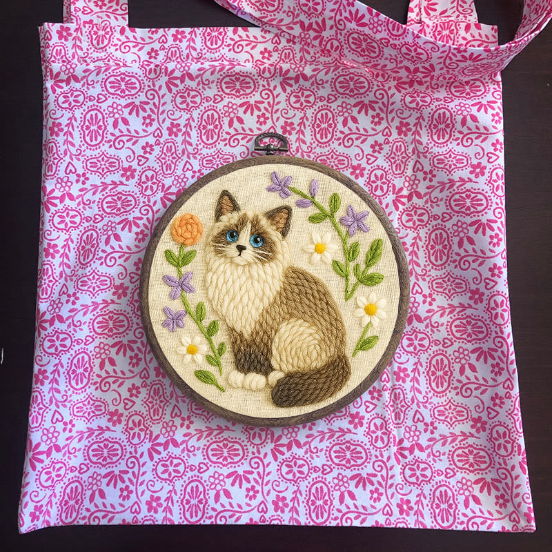 Beautiful Ragdoll Cat Punch Needle  Kit - Gifts For Cat Lovers | Diy Home Decoration - image 9