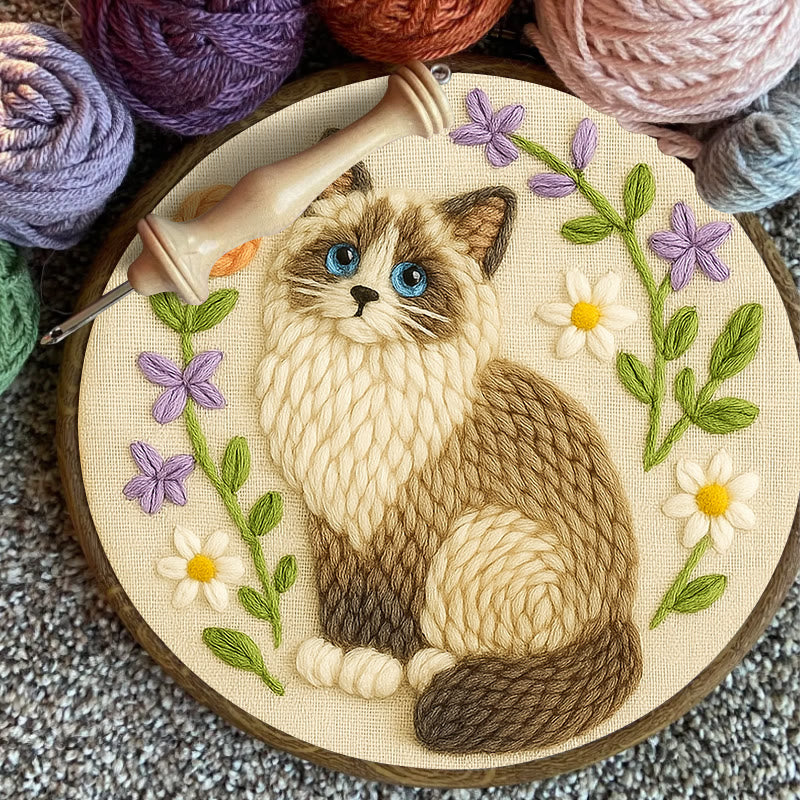Beautiful Ragdoll Cat Punch Needle  Kit - Gifts For Cat Lovers | Diy Home Decoration - image 6