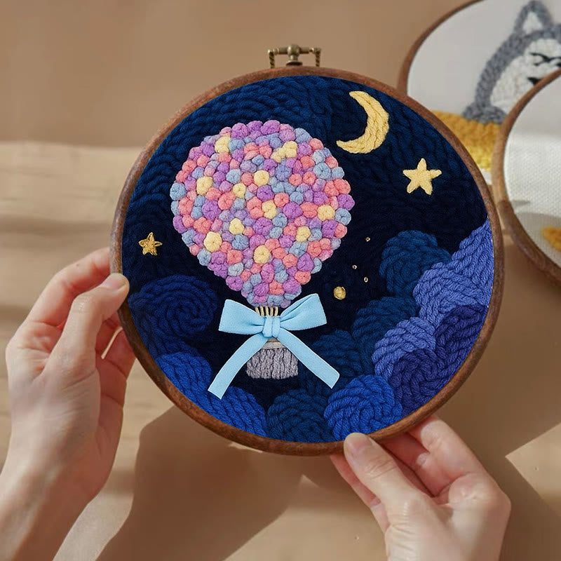 Fantasy Hot Air Balloon Punch Needle  Kit - Unique Needle Artwork | Nice For Crafters - image 2