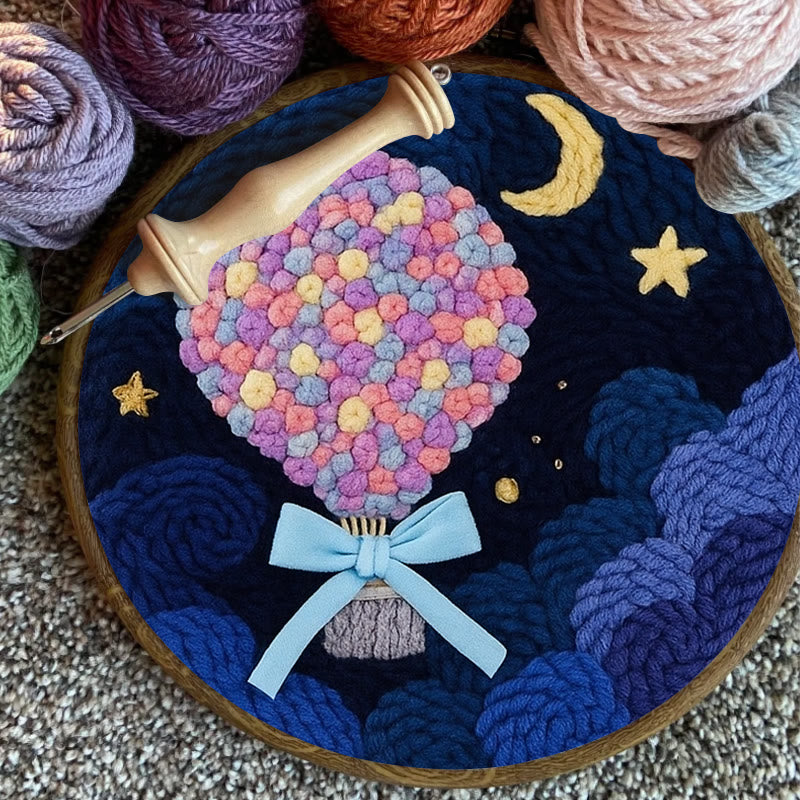 Fantasy Hot Air Balloon Punch Needle  Kit - Unique Needle Artwork | Nice For Crafters - image 3