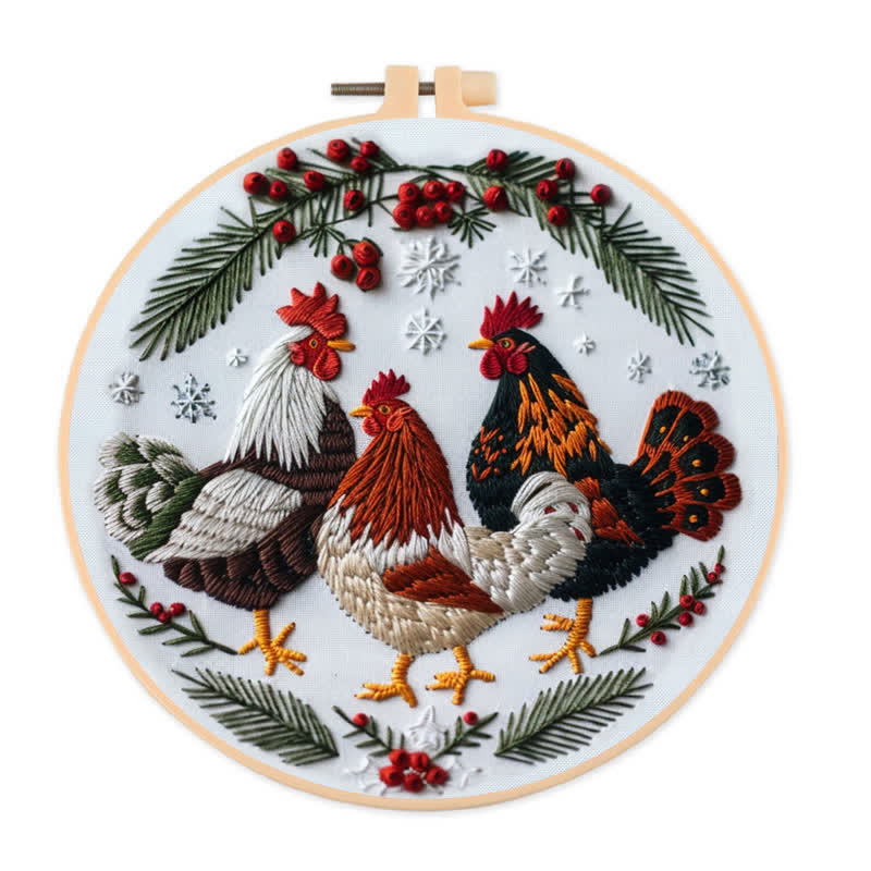 🎅Rubbyoo Christmas Embroidery Kit - Embroidery Hoop Art| Christmas Bauble Ornaments - Three French Hens - image 23