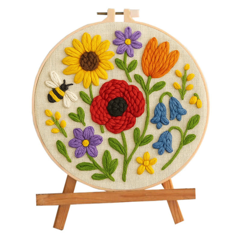 Charming Flowers Punch Needle  Kit - Beautiful Hanging Decoration | Floral Handmade Needlework - image 9