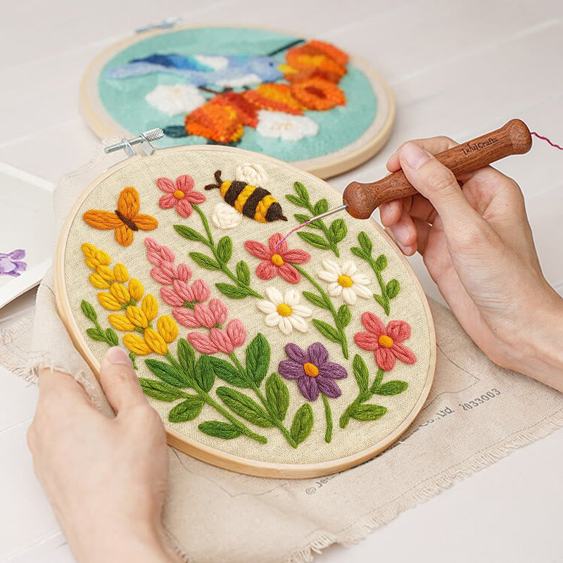 Wildflowers Punch Needle  Kit - Handmade Craft For Flower Lovers | Nice Room Decoration - image 1