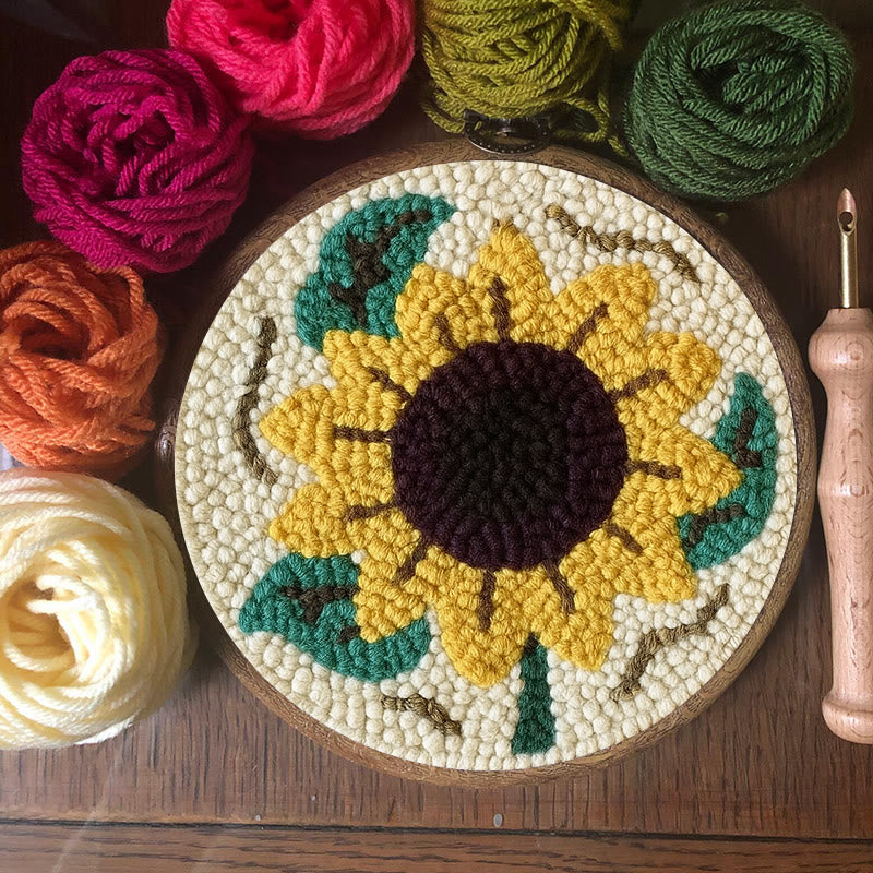  Sunflower Punch Needle  Kit - Flower Wall Hanging Art | Diy Needle Craft - image 4