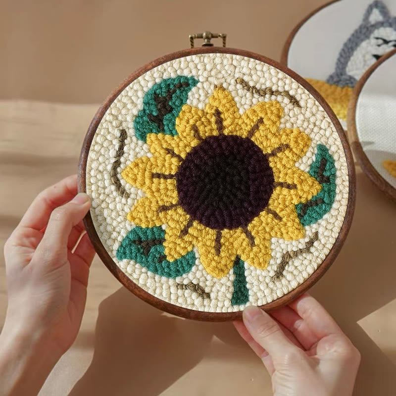  Sunflower Punch Needle  Kit - Flower Wall Hanging Art | Diy Needle Craft - image 5
