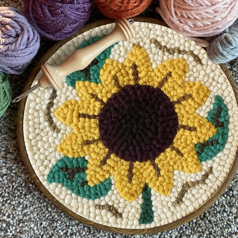  Sunflower Punch Needle  Kit - Flower Wall Hanging Art | Diy Needle Craft - image 3