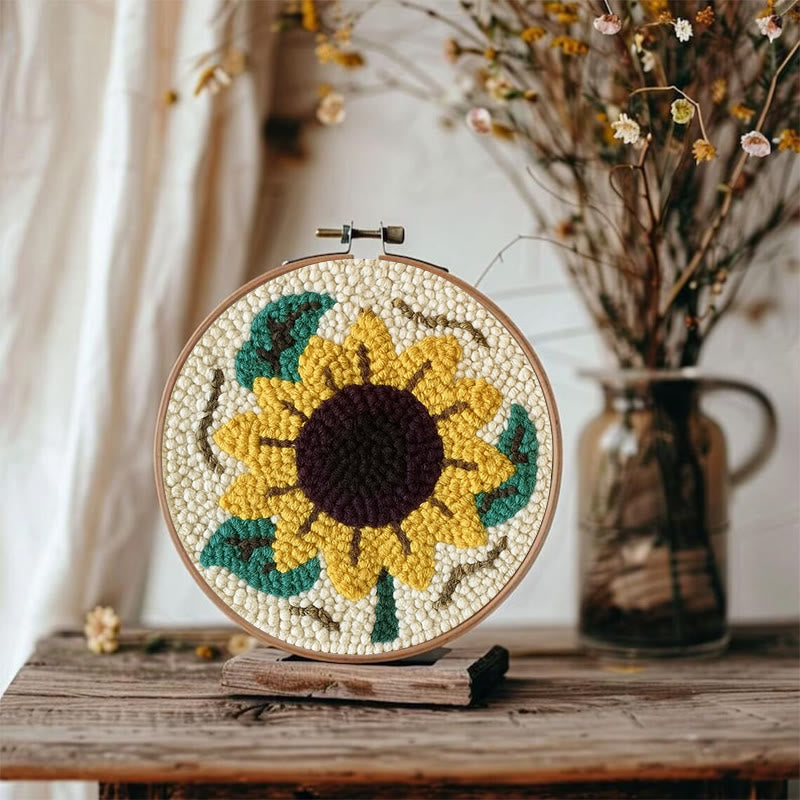  Sunflower Punch Needle  Kit - Flower Wall Hanging Art | Diy Needle Craft - image 7