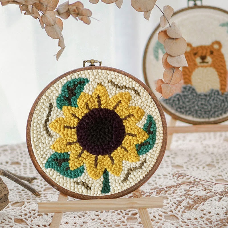  Sunflower Punch Needle  Kit - Flower Wall Hanging Art | Diy Needle Craft - image 6