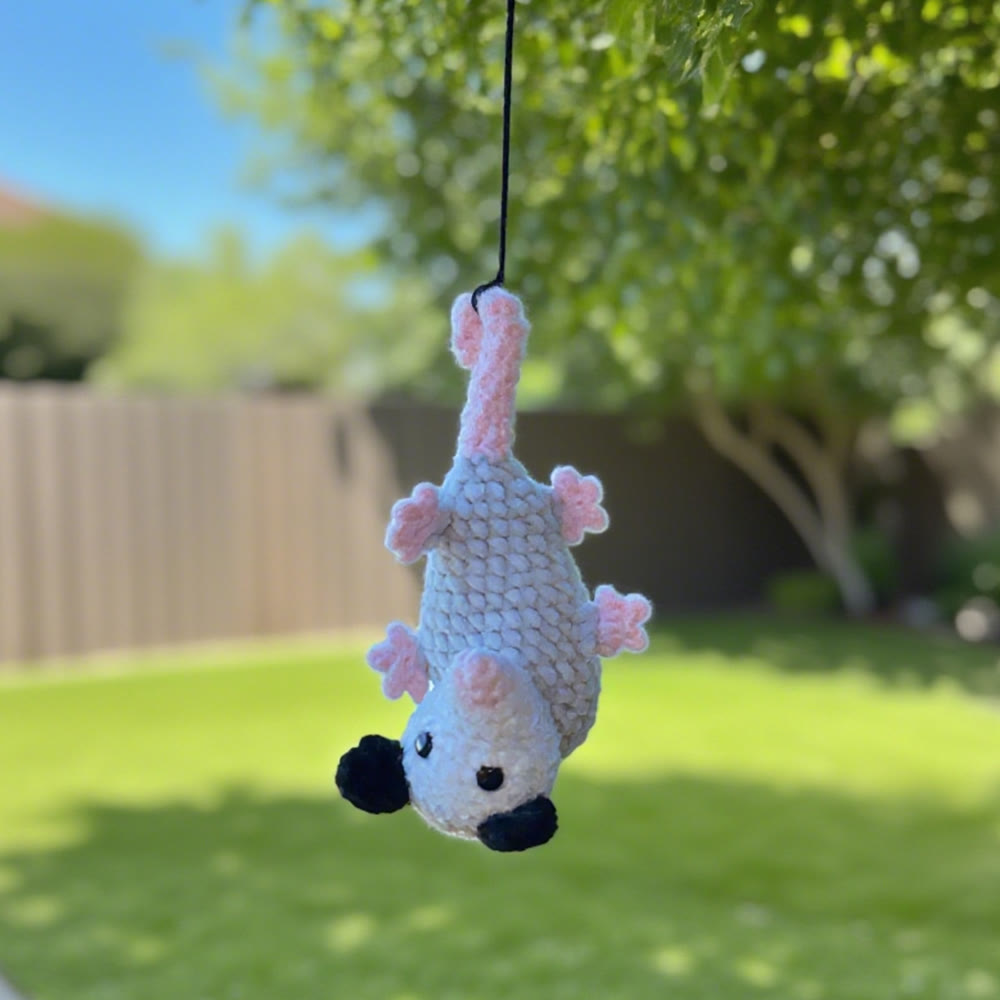 Diy Handmade Plush Opossum Crochet Kit - Car Mirror Hanging Accessory | Creative Crochet Doll  - image 3