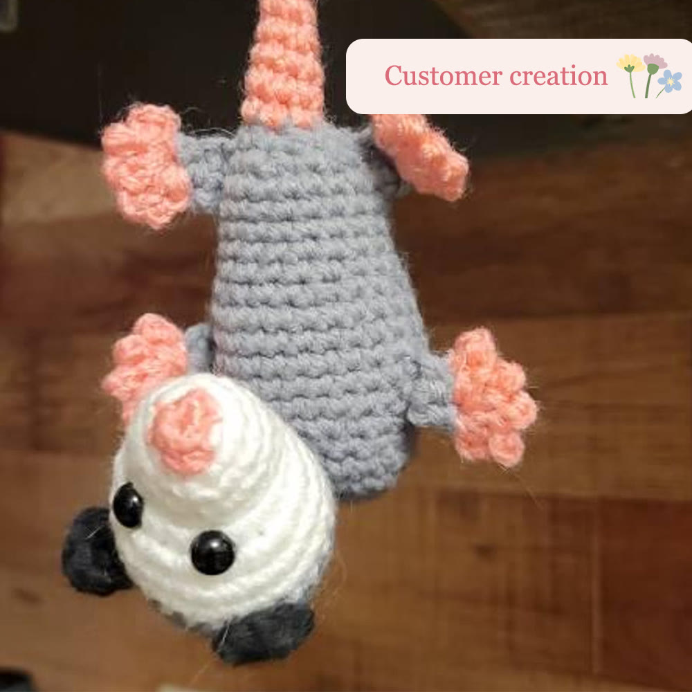 Diy Handmade Plush Opossum Crochet Kit - Car Mirror Hanging Accessory | Creative Crochet Doll  - image 6