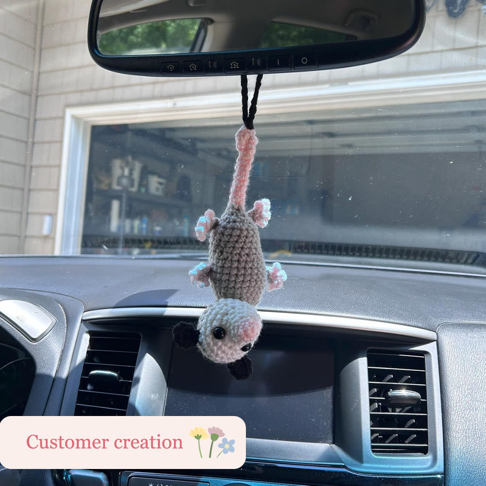 Diy Handmade Plush Opossum Crochet Kit - Car Mirror Hanging Accessory | Creative Crochet Doll  - image 7