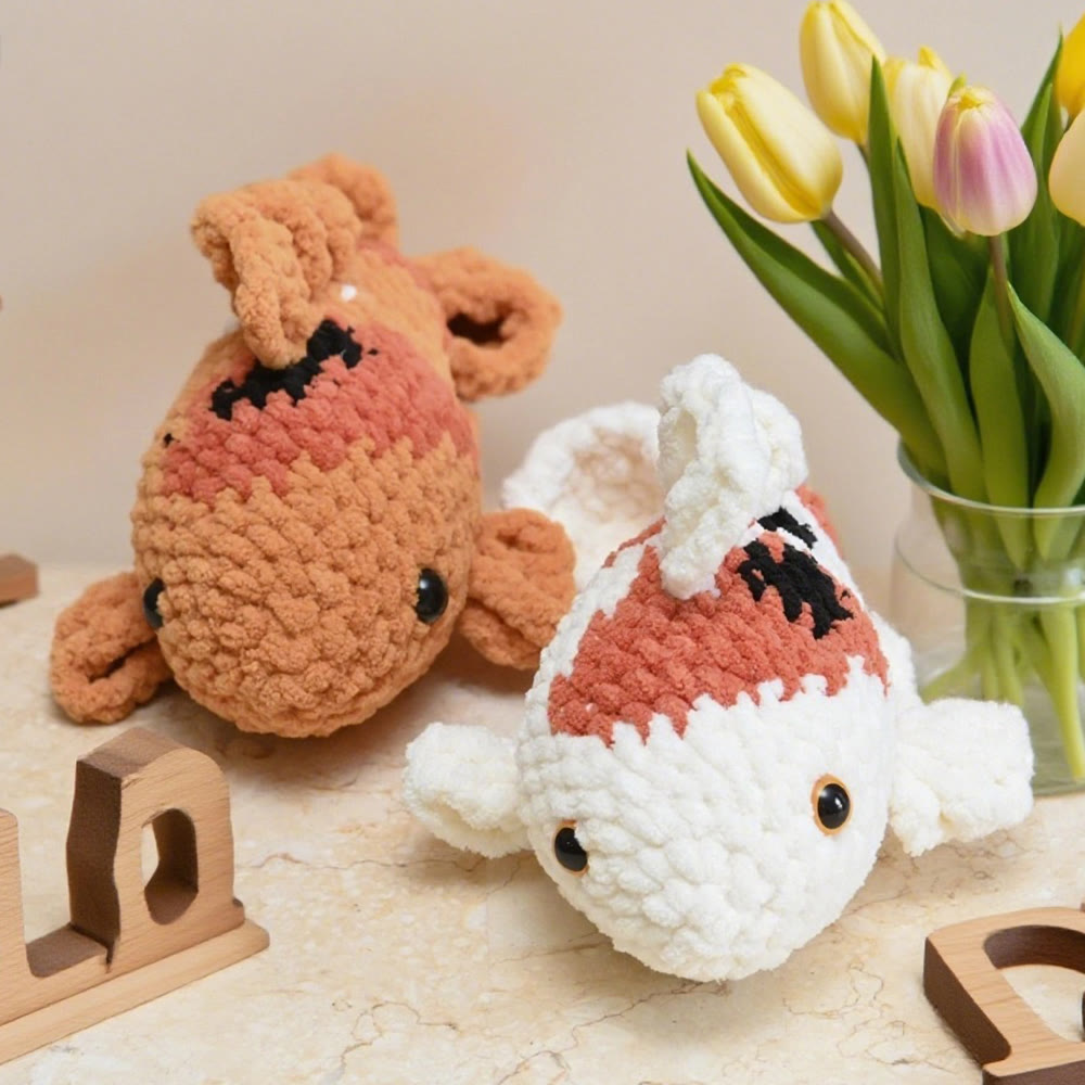 Diy Handmade Koi Fish Crochet Kit - Easy Needle Work | Unique Decoration Gifts  - image 1