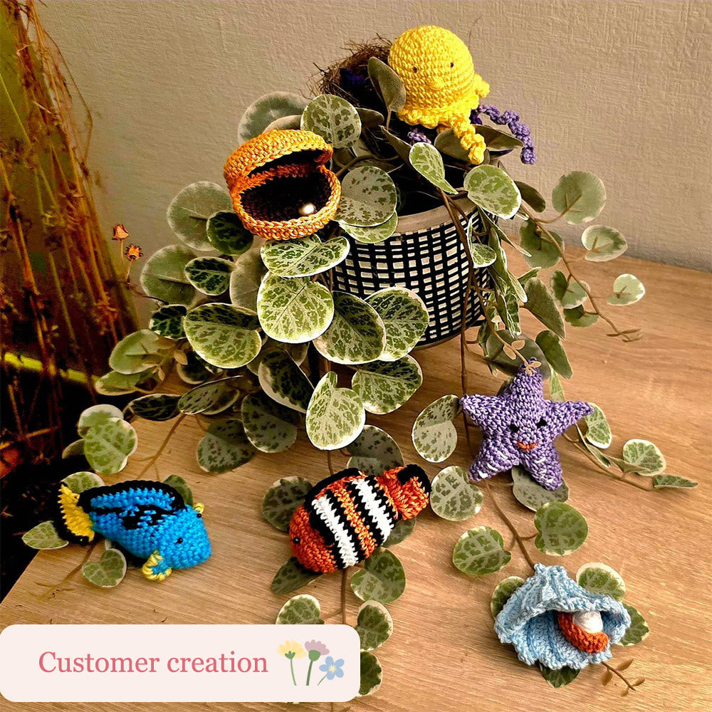 Diy Handmade Ocean World Series Crochet Kit - Cute Ocean Creatures Needlework  | Great Handicraft For Kids - image 9