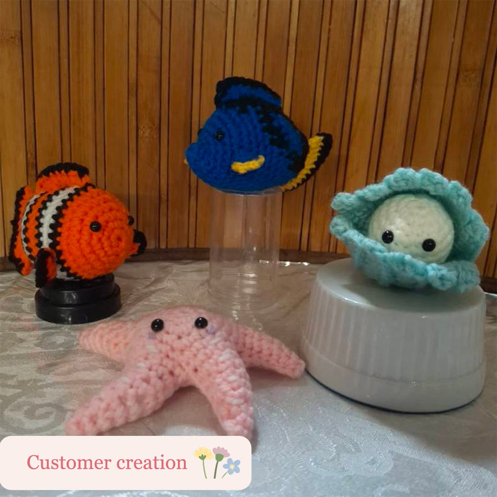 Diy Handmade Ocean World Series Crochet Kit - Cute Ocean Creatures Needlework  | Great Handicraft For Kids - image 7