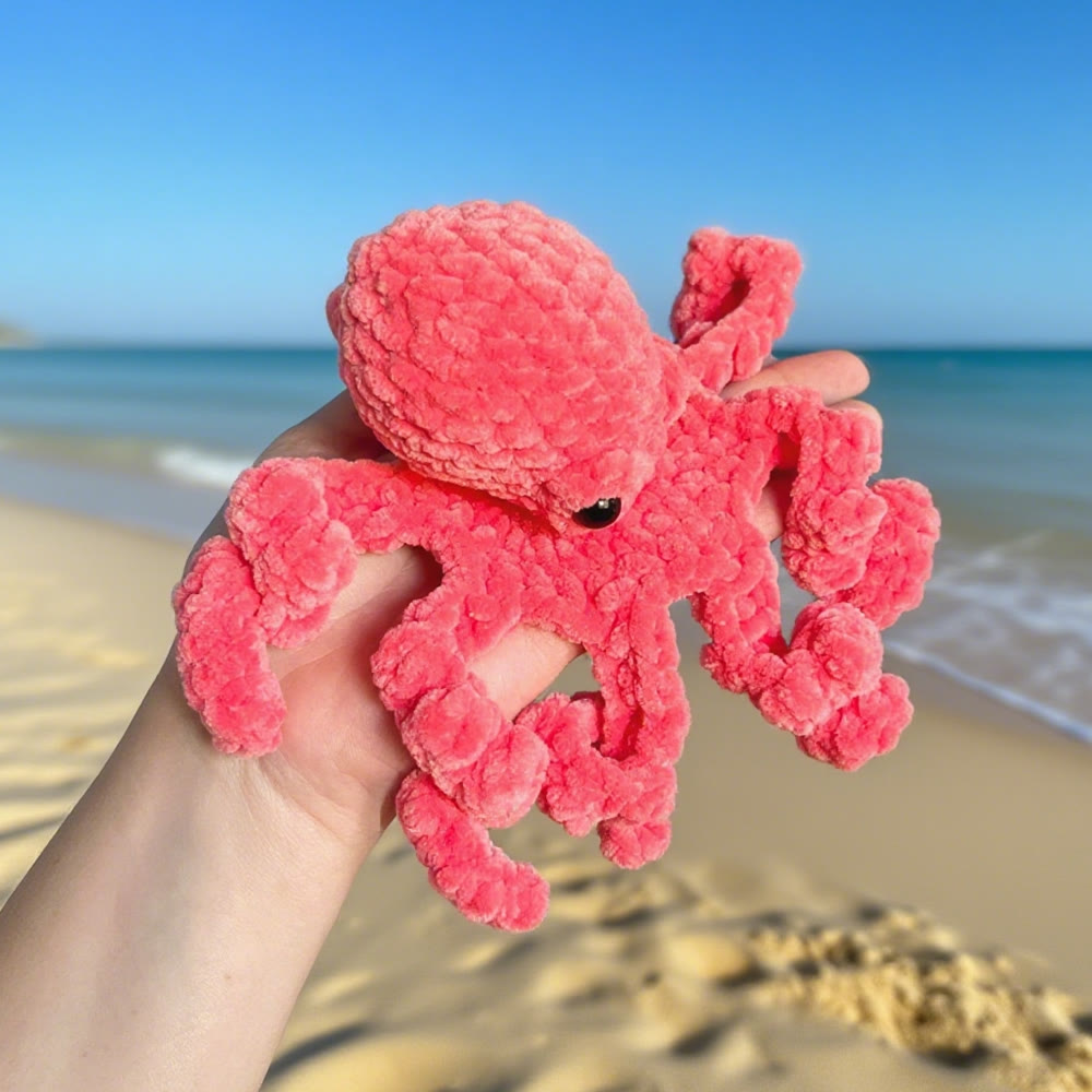 Diy Handmade Rich Colour Octopus Crochet Kit -  Cutest Crochet Collection | Unique Handicraft For Babies - Red - image 3