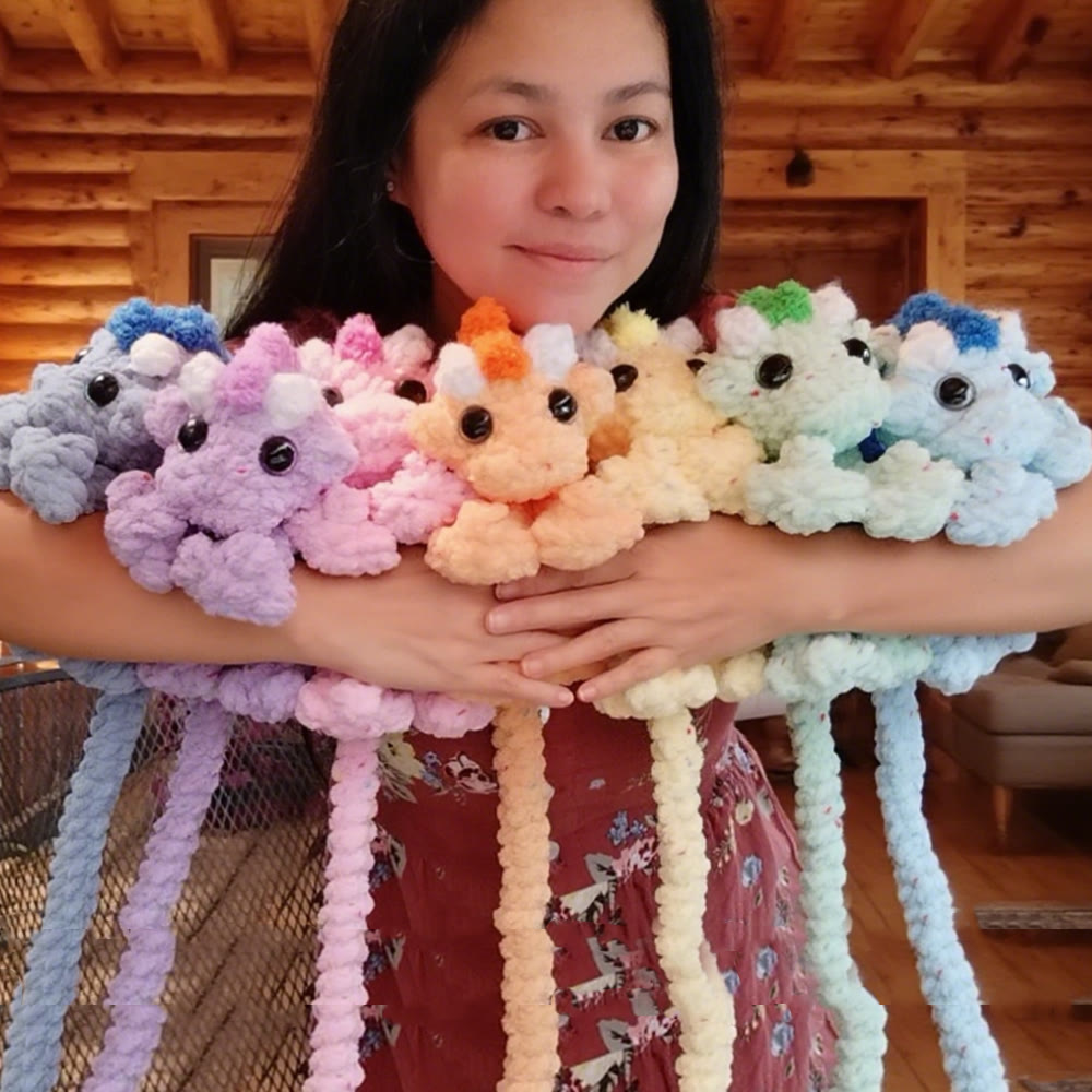 Diy Handmade Colourful Baby Dragon Crochet Kit - Plush Needlecraft For Kids | Nice Birthday Gifts  - image 5