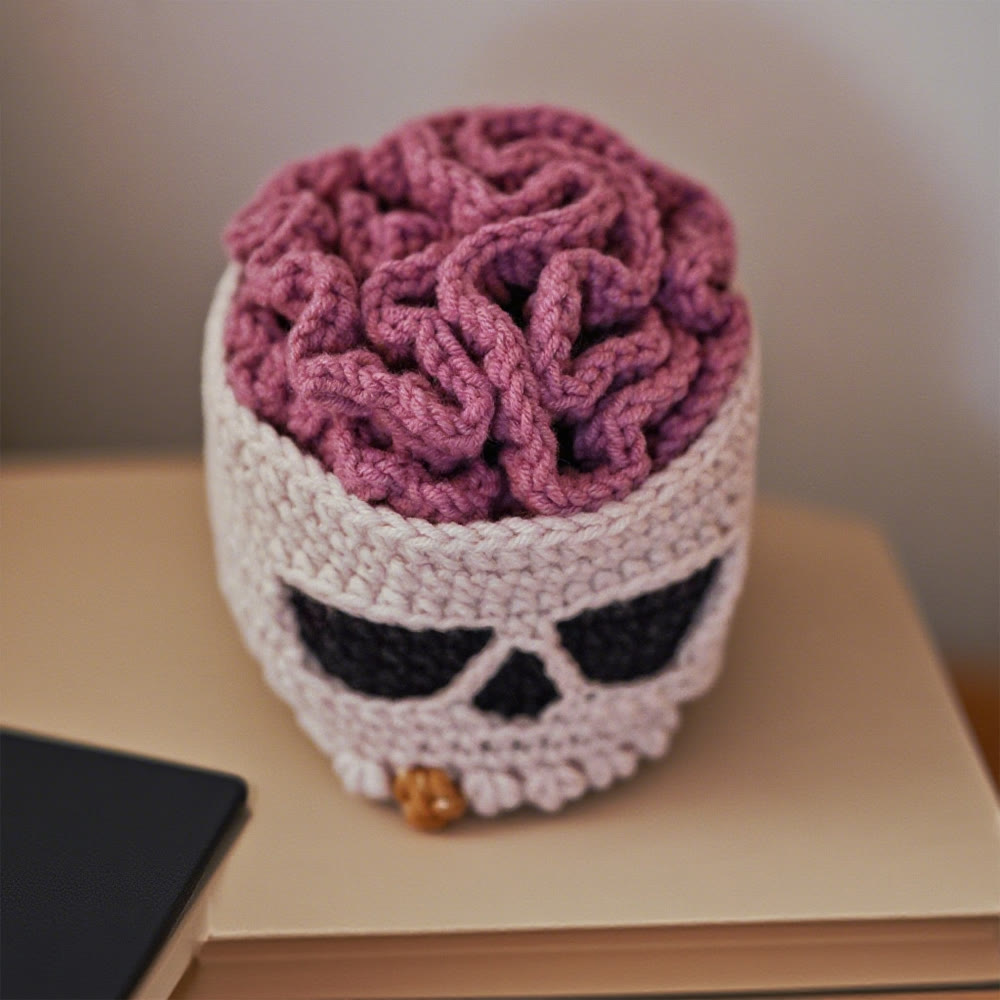 Diy Handmade Skull Coaster Crochet Kit - Easy Needle Work | Creative Home Decoration  - Diy Handmade Skull Coaster Crochet Kit - image 1