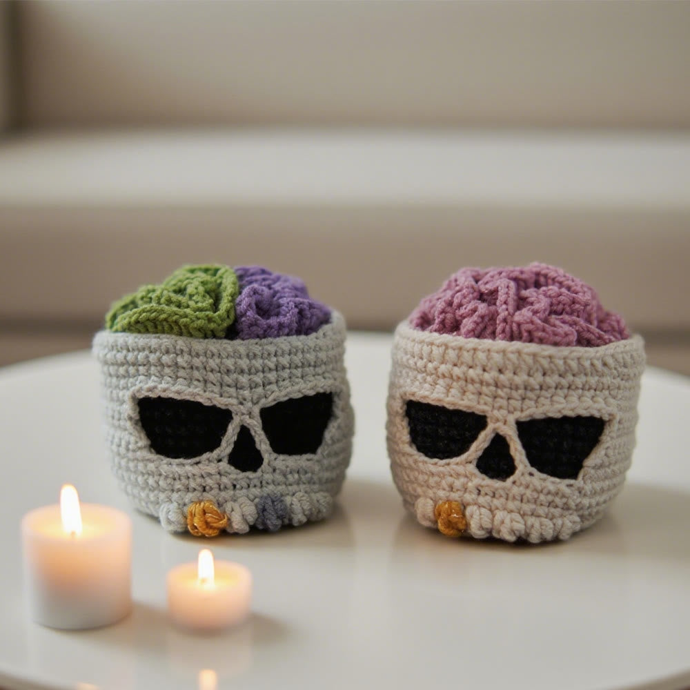 Diy Handmade Skull Coaster Crochet Kit - Easy Needle Work | Creative Home Decoration  - image 4