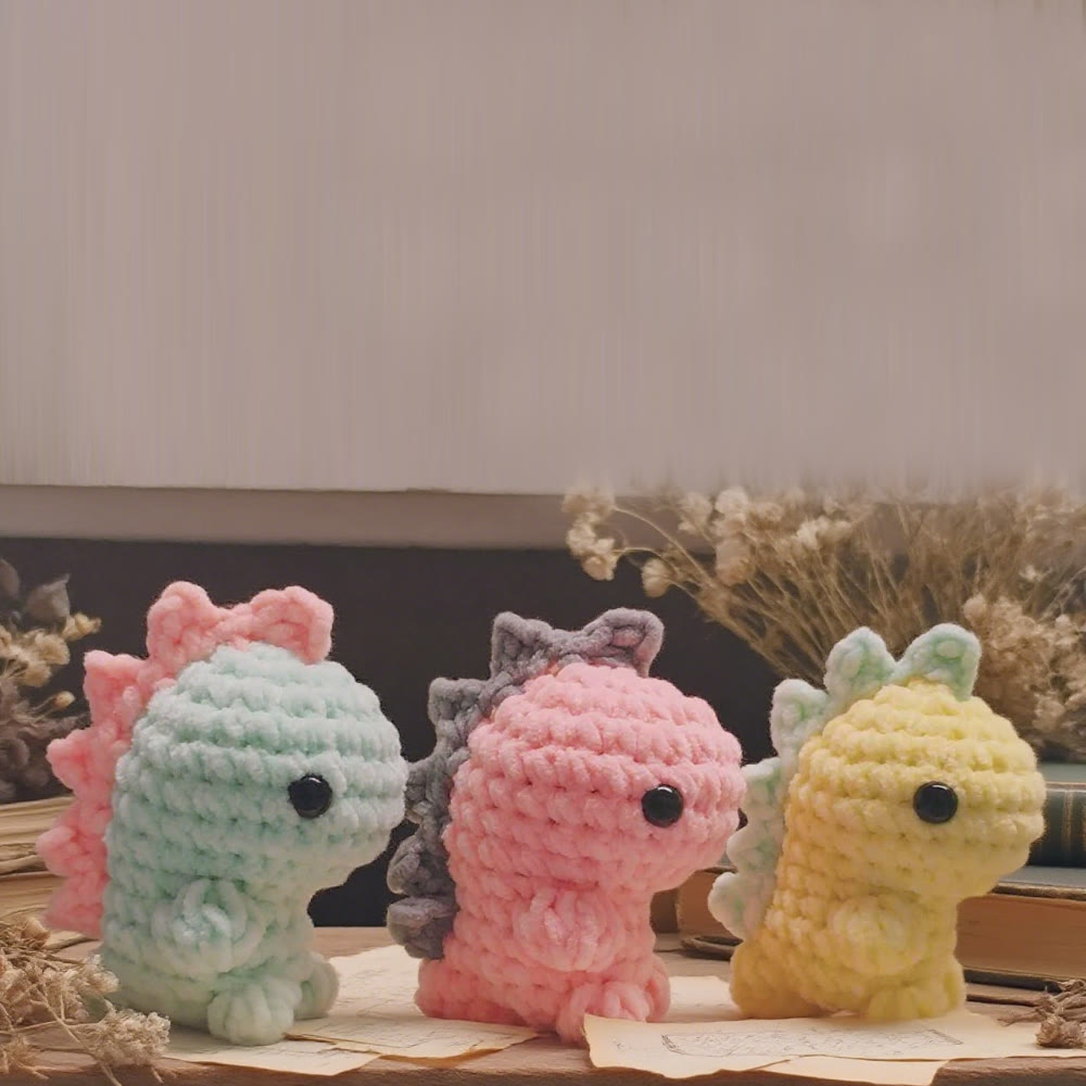 Diy Handmade Mini Dinosaur Series Crochet Kit - Stylish Bag Pendant | Nice Keychain Handicraft - image 2