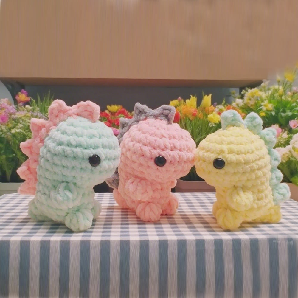 Diy Handmade Mini Dinosaur Series Crochet Kit - Stylish Bag Pendant | Nice Keychain Handicraft - image 1