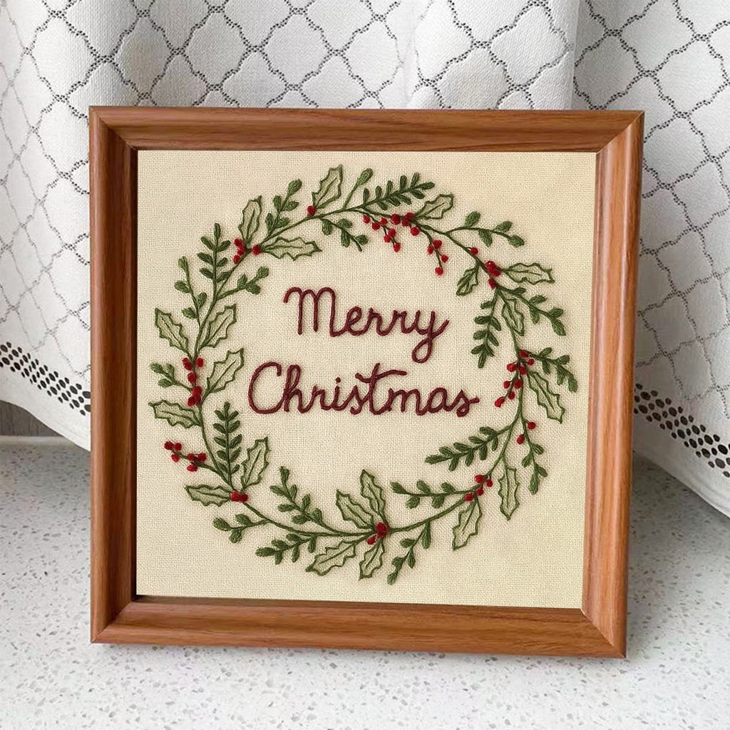 Rubbyoo Embroidery Kit - Merry Christmas | Perfect Christmas Handmade Decor  - Embroidery Kit Plus An Extra Frame - image 8